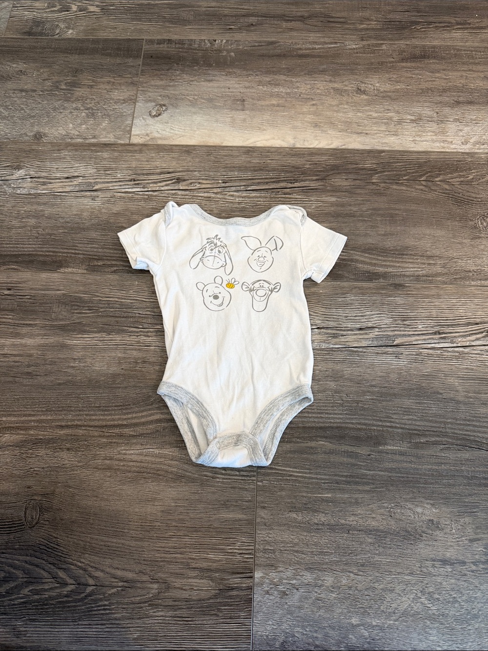 Disney White Baby One-Piece Bodysuit with Character Faces